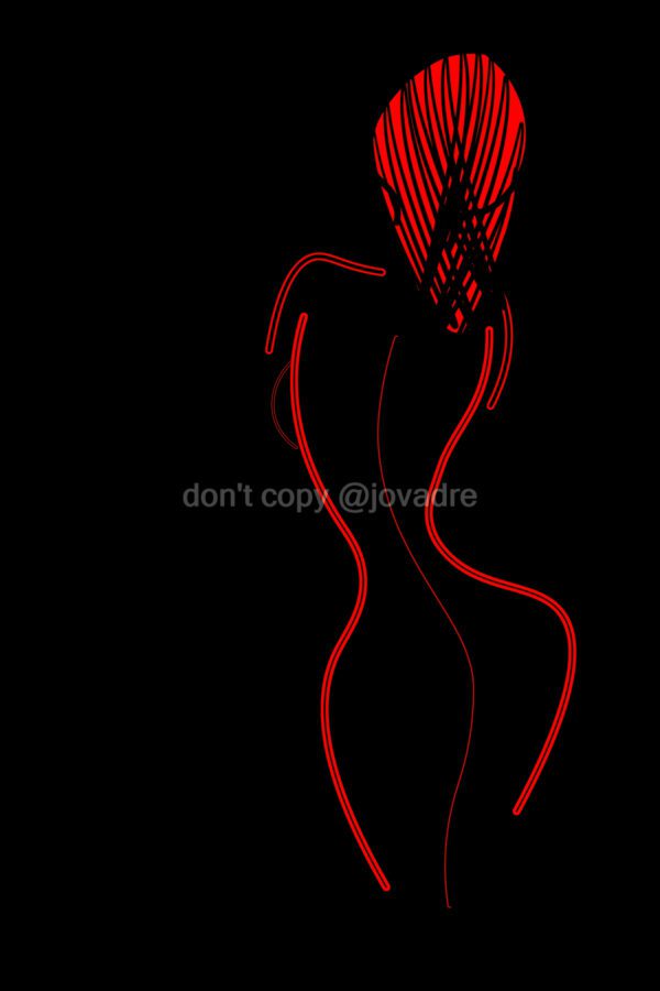 Elegante Pentekening van een Vrouwelijk Torso